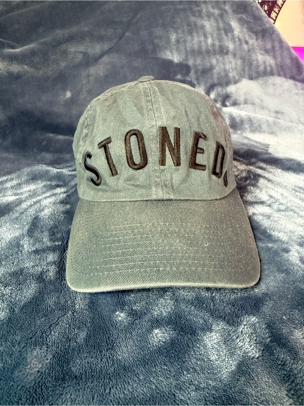 Volcom Gray 'STONED' Embroidered Baseball Cap